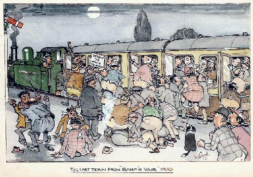 Postcard: The Last Train from Bamp'n Fair 1950